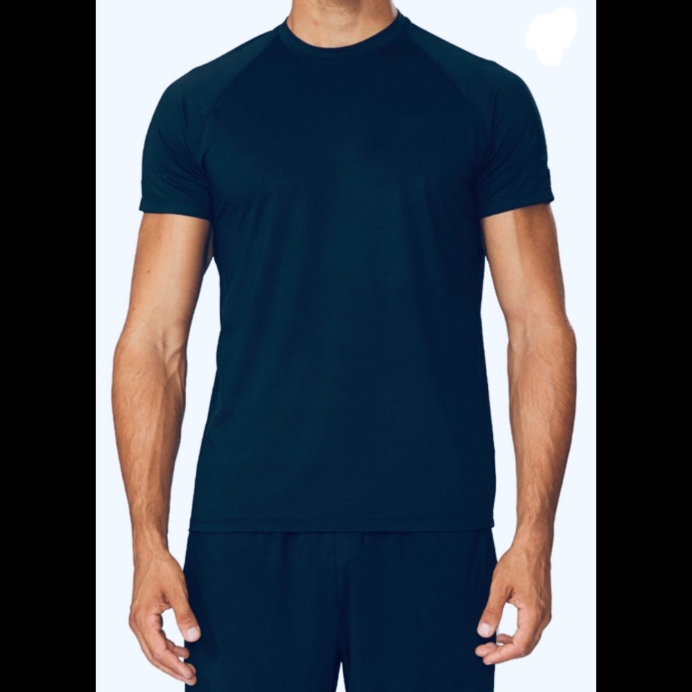 Alive Qwick Dry Active Athletic Fit Crewneck T-Shirt-Navy